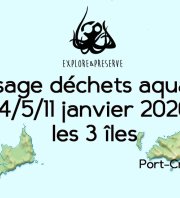 ramassage déchets aquatiques les 3 îles ( Porquerolles - Port-Cros - Le Levant )